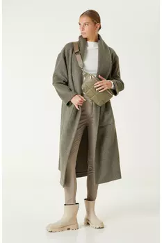 Хаки Пальто с поясом Network, хаки