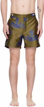 Хаки-шорты для плавания со сферой цвета Vivienne Westwood