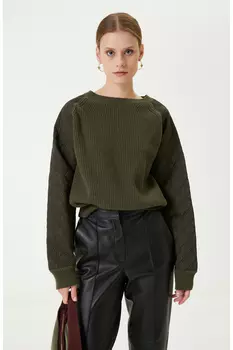 Хаки Трикотаж с круглым вырезом Network, хаки