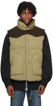 Хаки Утепленный жилет sacai