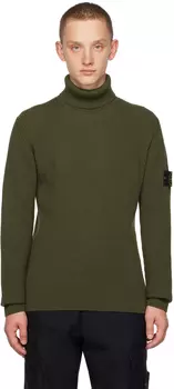 Хаки Водолазка с нашивками Stone Island