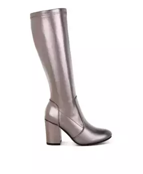 Halara Ботфорты из металлизированной искусственной кожи Rag & Co, серебряный