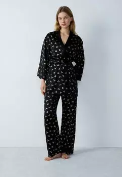 Халат CONFORT PRINT Etam, черный