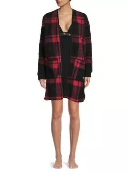 Халат DKNY из искусственной овчины, красный