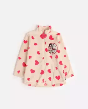 Халат для девочки с длинными рукавами из ткани теплого розового цвета Santoro