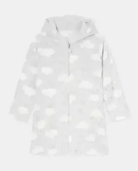 Халат для девочки с люрексом и принтом Devore Cotton Juice, светло-серый