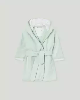 Халат для девочки с радужным принтом и капюшоном Cotton Juice, зеленый