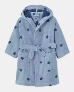 Халат для мальчика со звездным жаккардом Cotton Juice, синий