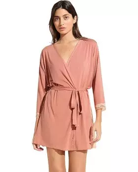 Халат Eberjey Flora 3/4 Sleeve Robe, цвет Rouge Pink