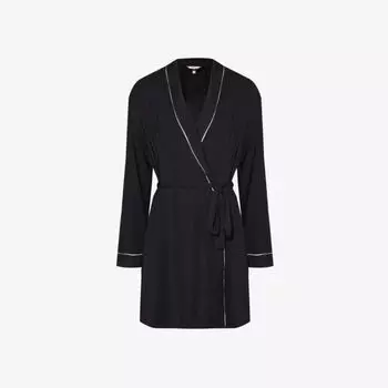 Халат Gisele из эластичного джерси с поясом и поясом Eberjey, черный