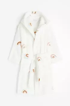 Халат H&M Home Fleece Rainbows, белый