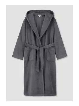 Халат Hessnatur Langer Relaxed aus reiner Bio Baumwolle, антрацит