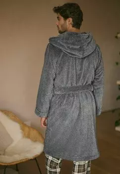 Халат HOODED REGULAR FIT Next, серый