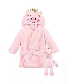 Халат и набор игрушек для маленьких девочек, Свинья Hudson Baby, розовый