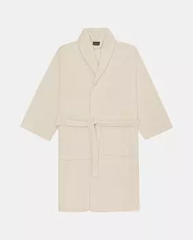 Халат из чистого хлопка, белый/бежевый