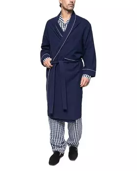 Халат из хлопковой фланели Petite Plume, синий