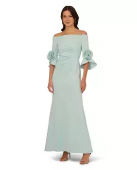 ХАЛАТ ИЗ КРЕПА ROSETTE Adrianna Papell, голубой