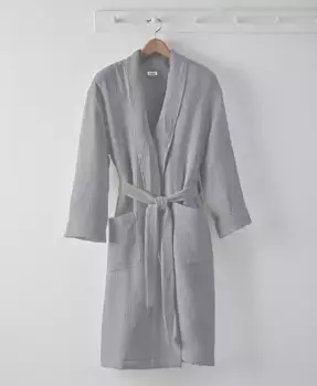 Халат из легкого хлопкового муслина Oake, серый