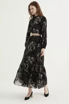 Халат из муслина с мотивом ceinture Bonema, черный