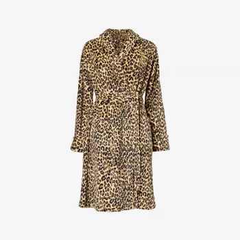Халат из переработанного полиэстера с анималистическим принтом и вышитым логотипом Lauren Ralph Lauren, цвет leopard
