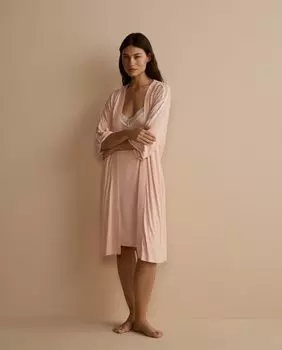 Халат-кимоно с кружевными деталями nfasis, розовый