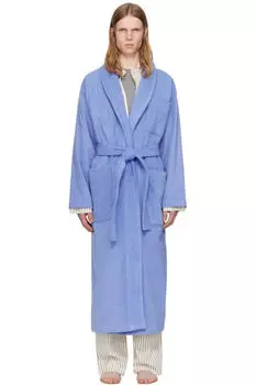Халат классический темно-синий махровый Tekla