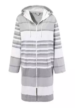 Халат MY HOME Short Bathrobe, цвет anthracite/white