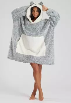 Халат PANDA TIPPED BORG SNUGGLE HOODIE Loungeable, серый