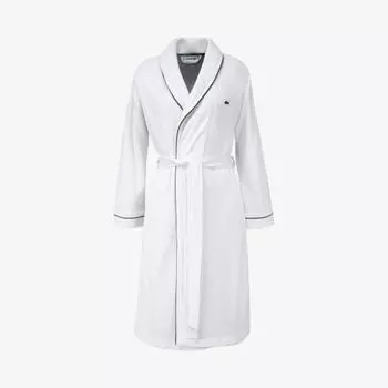 Халат пике из смесового хлопка Lacoste, цвет blanc