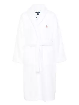 Халат Polo Ralph Lauren Polo Pony с вышивкой, белый