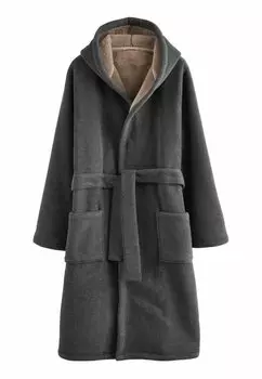 Халат REGULAR FIT LINED BRUSHED Next, серый