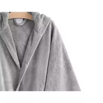 Халат с капюшоном хлопок 450гр/м2 Velvet Manterol, серый