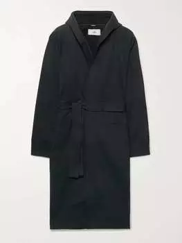 Халат с капюшоном из хлопкового джерси с петлей REIGNING CHAMP, черный