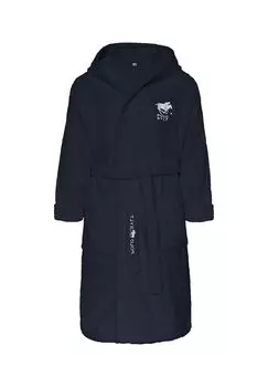 Халат с логотипами, поясом и накладными карманами POLO SYLT, цвет 19-4010 Total Eclipse