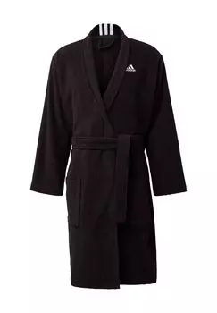 Халат с логотипом для мужчин Adidas, черный