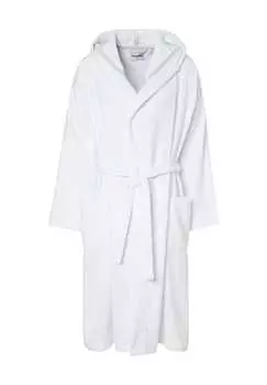 Халат с накладными карманами и капюшоном Manguun, белый