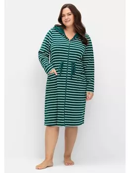 Халат sheego Bademantel, цвет tiefgrn gestreift