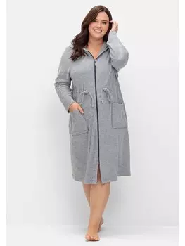 Халат sheego Bademantel, пятнистый серый