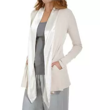 Халат Shelby с атласной отделкой и карманами в цвете «эгг-ног» PJ Harlow, цвет eggnog