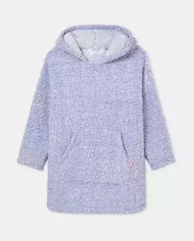 Халат шерпа для девочки с карманом Cotton Juice, синий