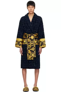 Халат темно-синий «I Heart Baroque» Versace Underwear
