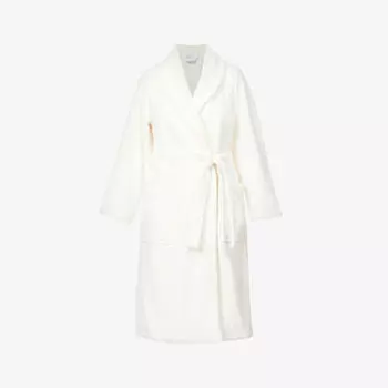 Халат toile с завязками из смесового хлопка Yves Delorme, цвет nacre