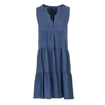 Халат-Трапеция цвета индиго без манш Conquista, синий