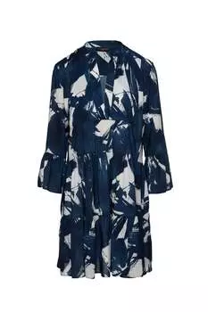 Халат-Трапеция сине-белого цвета в стиле манш-клош Conquista, синий