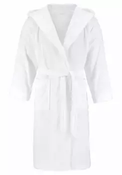 Халат унисекс Bruno Banani "Робби" (1 шт.), женские и мужские халаты, 100% хлопок, с карманами, S-3XL, белый