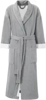 Халат унисекс Gzze "Турин" (1 шт.), мужской и женский, с поясом и двумя накладными карманами, длинный, серебристый