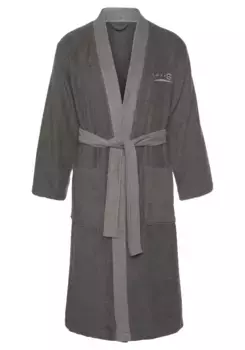 Халат унисекс H.I.S "Hannes" (1 шт.), мужской и женский, длинный, с карманами, S-3XL, серый