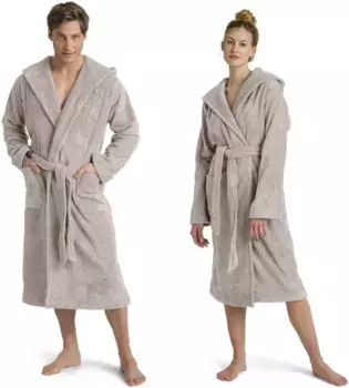 Халат унисекс Mve "Капюшон Superwuschel" (1 шт.), однотонный, цвет Cashmere