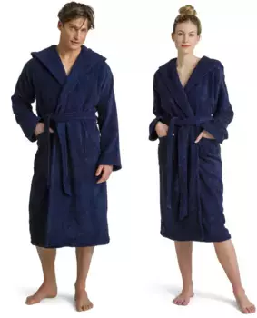 Халат унисекс Mve "Капюшон Superwuschel" (1 шт.), однотонный, цвет Deep Sea