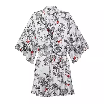 Халат Victoria's Secret Georgette Flounce, белый/черный